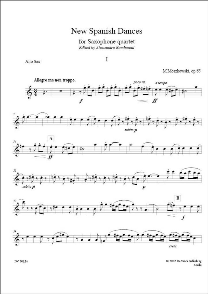New Spanish Dances Op.65, for Saxophone quartet
