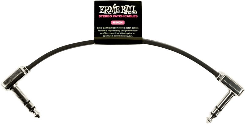 Ernie Ball-6408 Stereo (TRS) Flat Patch Cable, 15cm