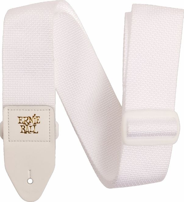 Hovedbilde Ernie Ball 5350 PolyPro Guitar Strap White with White Leathe