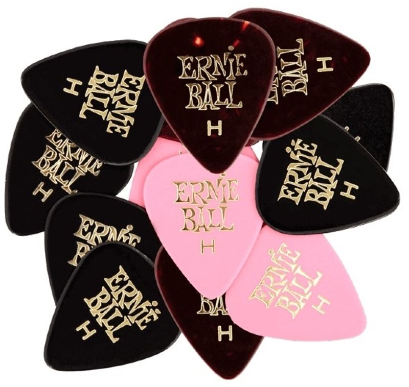 Ernie Ball EB-9180 Cellulose Picks Heavy, Mixed, 12stk