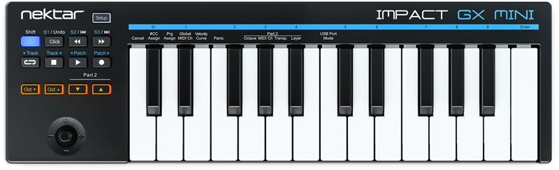 Nektar Impact GX Mini - 25-minitangenters USB-klaviatur, joystick & 12 knappar