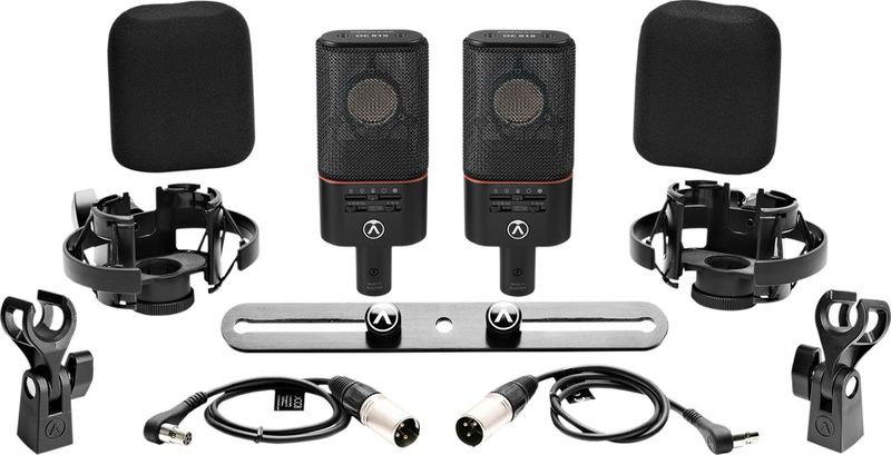 Austrian Audio OC818 Dual Set Plus Black - 2x Mic, Shock mount, Mini XLR, Mic Clip, Windshield, Stereoskena, väska