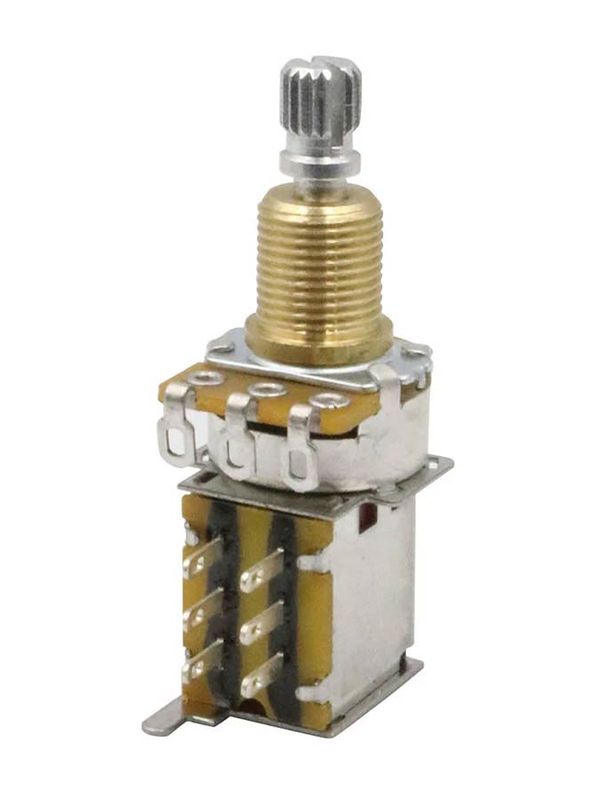 Hosco Japan 500K DPDT Push-Push Linear Taper Potentiometer - 10mm/M9,5 (3/8