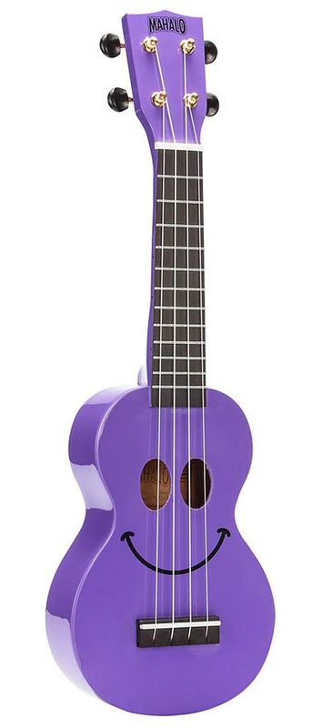 Mahalo Smiley Series, soprano ukulele, purple, with bag