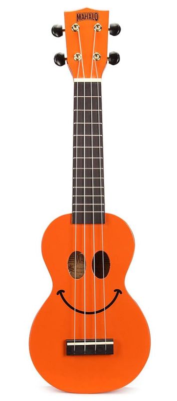 Mahalo Smiley Series, soprano ukulele, orange, with bag