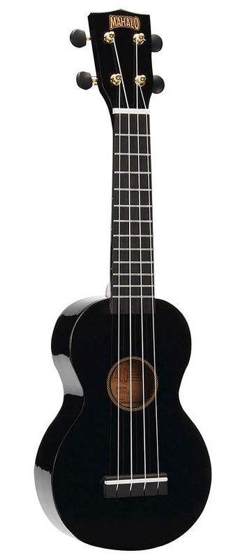Mahalo Rainbow Series, soprano ukulele, black, with bag
