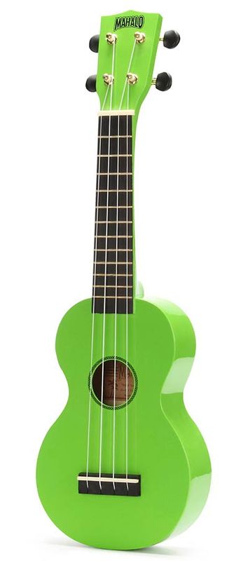 Mahalo Rainbow Series, soprano ukulele, green, with bag