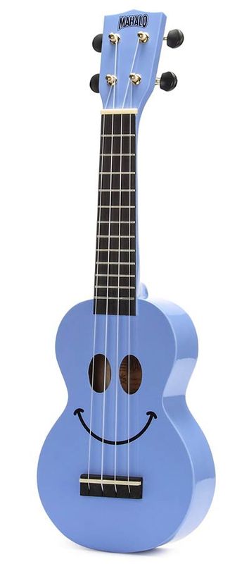Mahalo Smiley Series, soprano ukulele, light blue, with bag