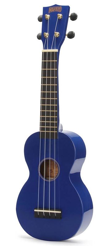 Mahalo Rainbow Series, soprano ukulele, blue, with bag