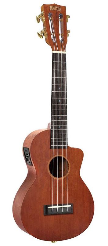 Mahalo Java Series, concert ukulele, cutaway, 1V+1T (B-Band), transparent brown, with padded bag & strap