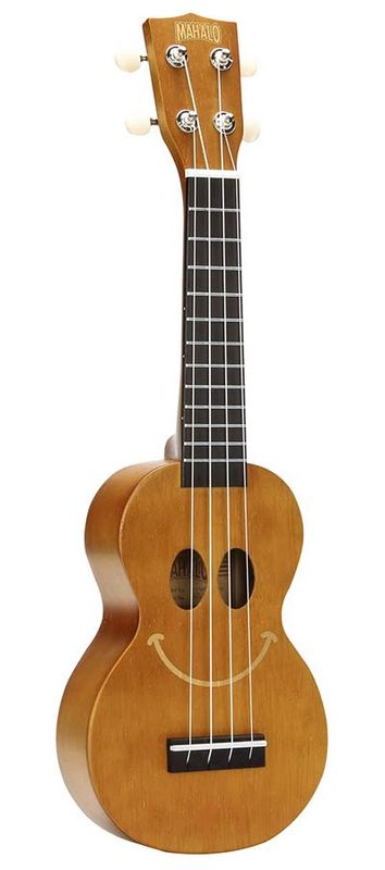 Mahalo Smiley Series, soprano ukulele, transparent brown, with bag