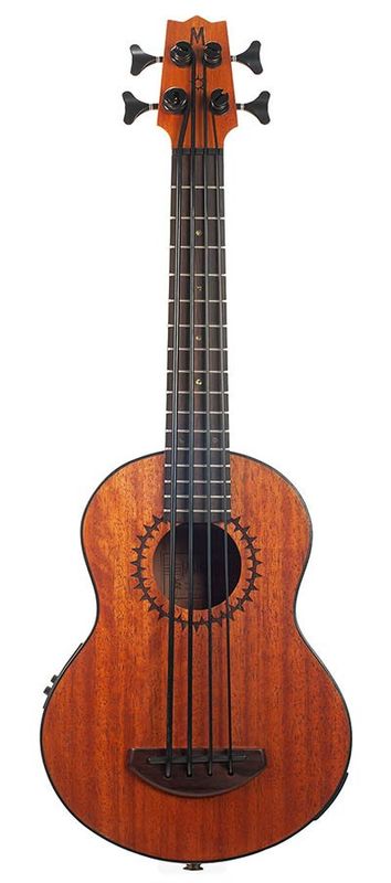 Mahalo  electric ukulele bass, transparent brown, with padded bag and strap