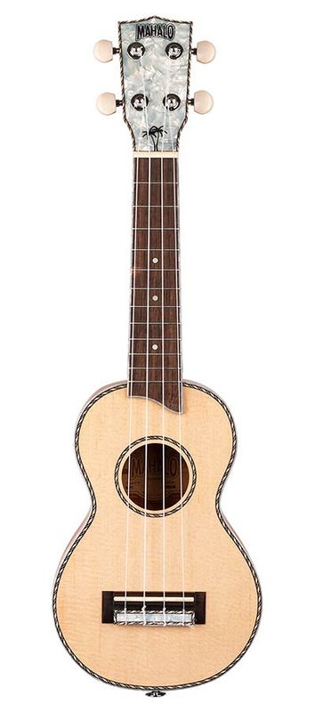 Mahalo Pearl Series, solid top soprano ukulele, natural, with bag
