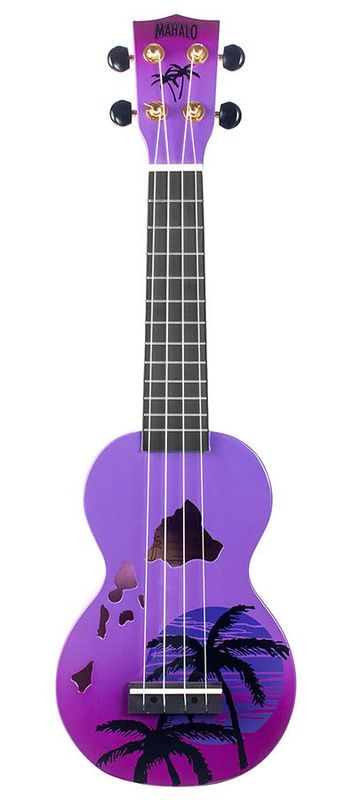 Mahalo Designer Series, soprano ukulele HAWAII, purple burst, with bag