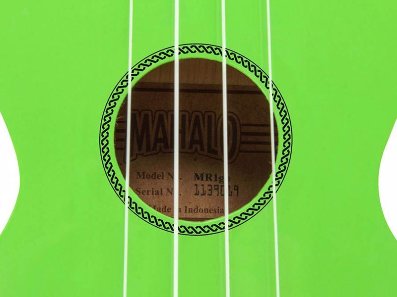 Mahalo Rainbow Series, soprano ukulele, green, with bag
