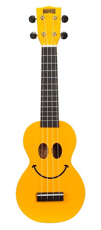 Mahalo Smiley Series, soprano ukulele pack SMILE, yellow, with essentials accessory pack