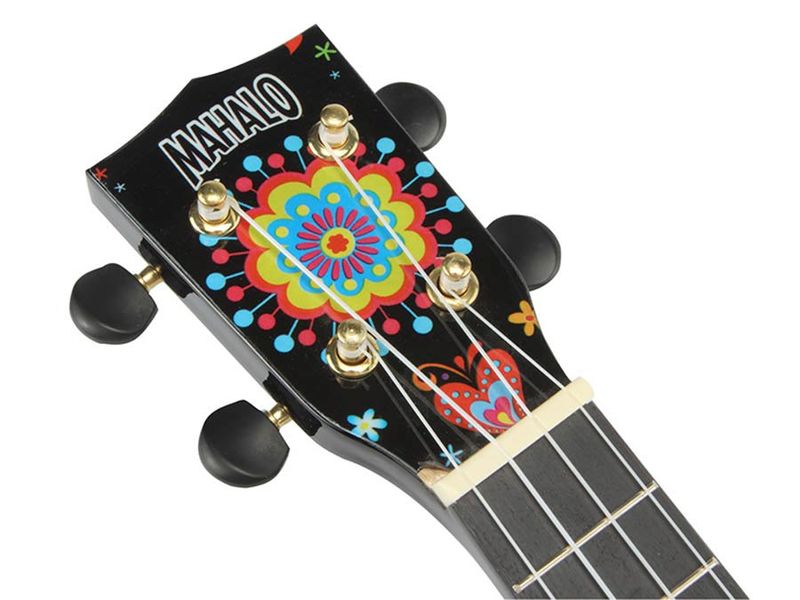 Mahalo Art Series, soprano ukulele SKULL, black, with bag
