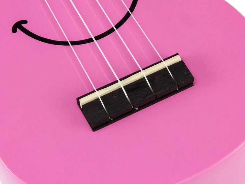 Mahalo Smiley Series, soprano ukulele, pink, with bag