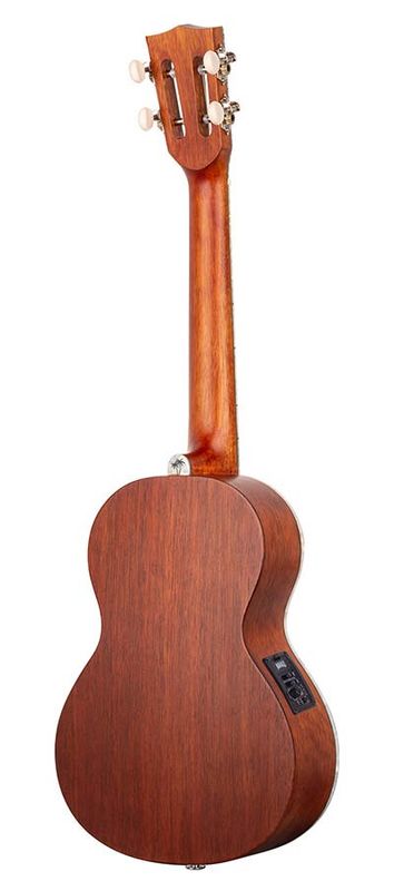 Mahalo Pearl Series, solid top tenor ukulele, with MEQ2 9v preamp, black, with bag