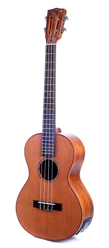 Mahalo Master Series, all solid baritone ukulele, with MEQ2 9v preamp, natural, with bag