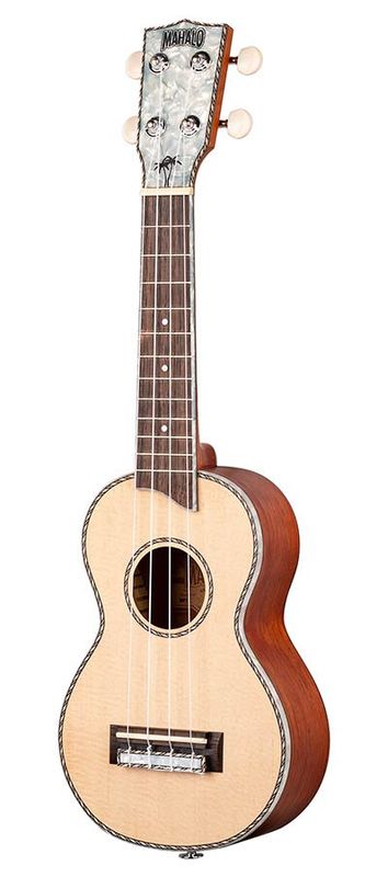 Mahalo Pearl Series, solid top soprano ukulele, natural, with bag