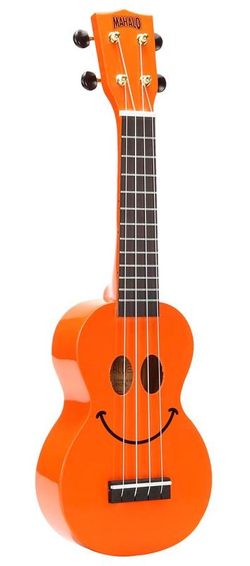 Mahalo Smiley Series, soprano ukulele, orange, with bag