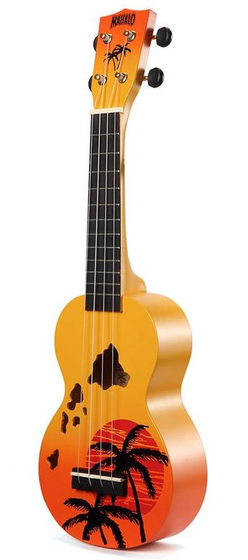 Mahalo Designer Series, soprano ukulele HAWAII, orange burst, with bag
