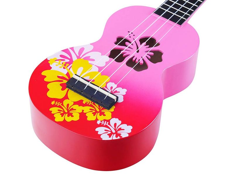 Mahalo Designer Series, soprano ukulele HIBISCUS, red burst, with bag