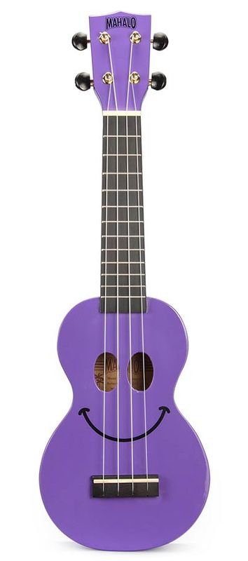 Mahalo Smiley Series, soprano ukulele, purple, with bag