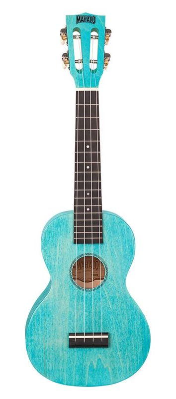 Mahalo Island Series, concert ukulele, aqua blue, with bag