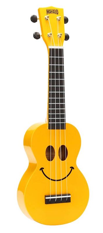 Mahalo Smiley Series, soprano ukulele pack SMILE, yellow, with essentials accessory pack
