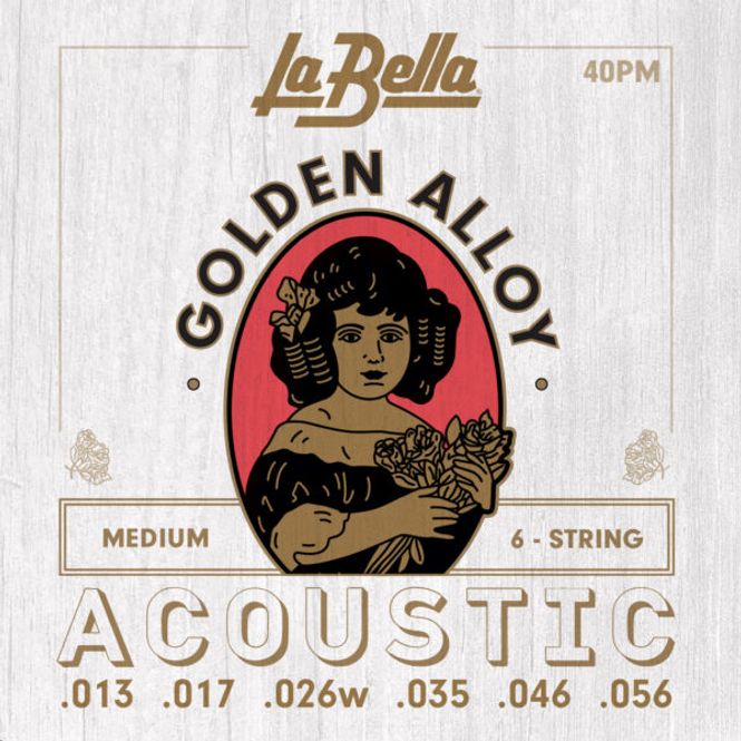 Hovedbilde La Bella 40PM Golden Alloy Acoustic Guitar - ...