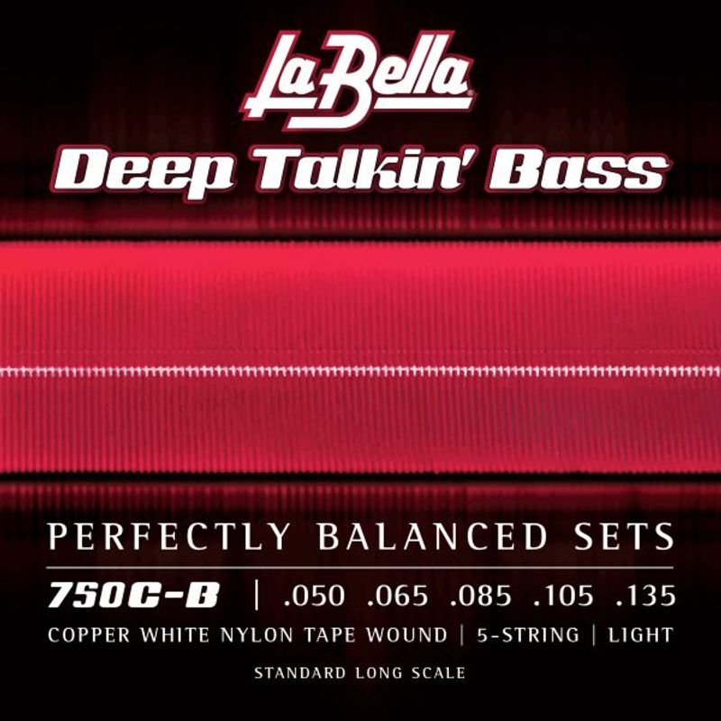 La Bella 750C-B Copper White Nylon Tape, 5-String - Light 50-135