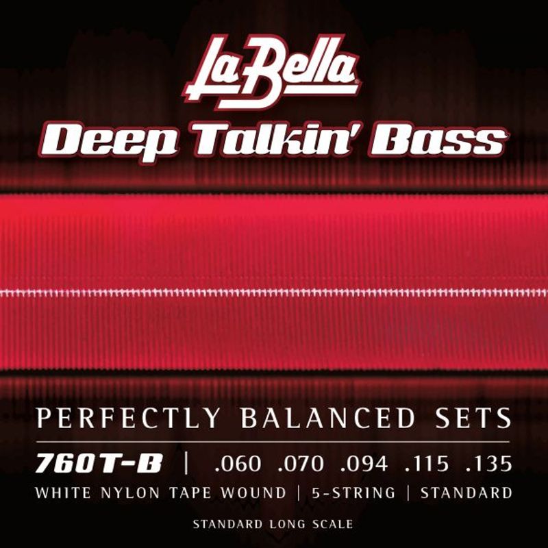 La Bella 760T-B White Nylon Tape - Standard, 5-String - 60-135