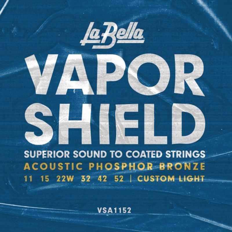 La Bella VSA1152 Vapor Shield Acoustic Guitar Strings - Custom Light 11-52