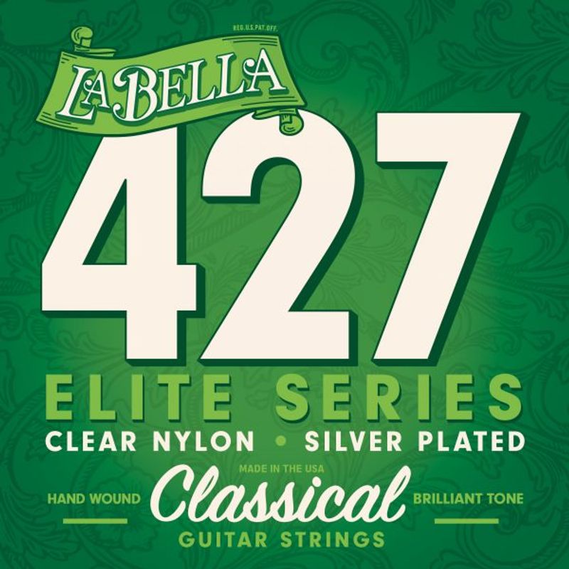 La Bella 427 Elite - Clear Nylon, Silver-Plated