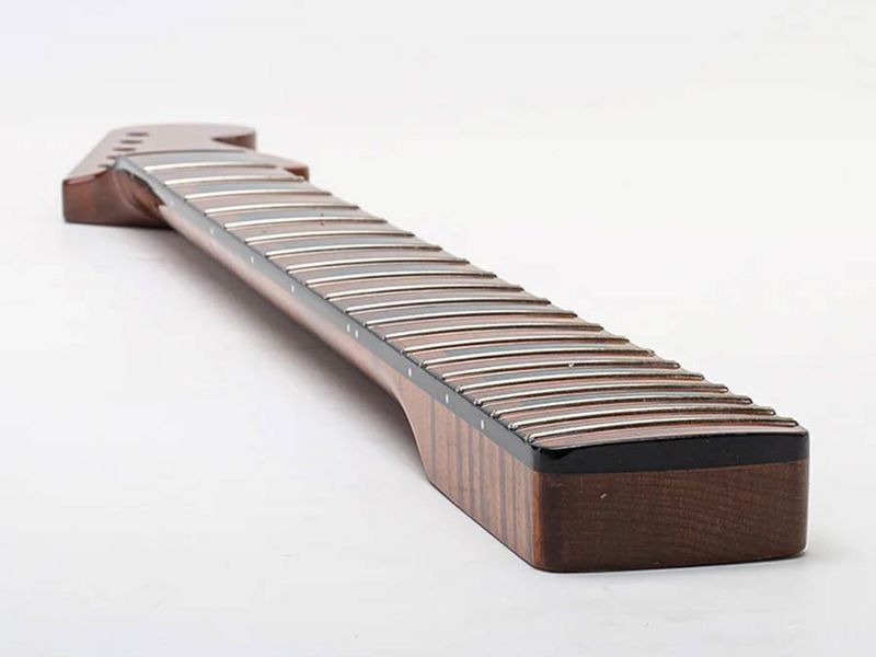 Allparts Select ltd VIN-MOD Deluxe neck for Jazzmaster, AAA+ roasted flamed maple,  bound w. block inlays, poly finish