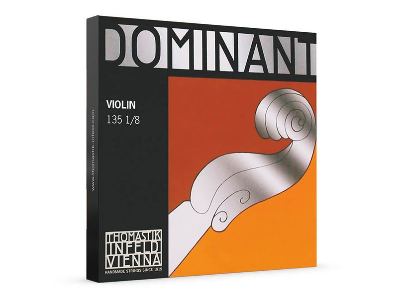Thomastik TH-135-18 Dominant violin string set 1/8, synthetic core, includes TH-130-18