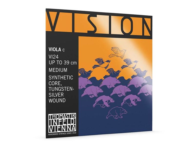 Thomastik VI-24 Vision viola string C-4 (string length 37cm), synthetic core, silver and tungsten wound