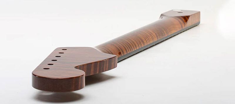 Allparts Select ltd VIN-MOD Deluxe neck for Jazzmaster, AAA+ roasted flamed maple,  bound w. block inlays, poly finish