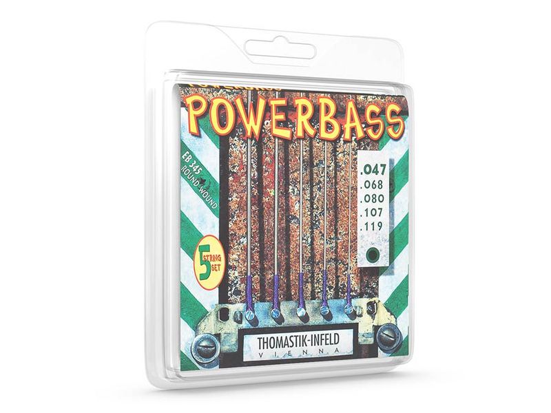 Thomastik THEB-345 Power Bass string set 5-string bass, magnecore round wound, longscale, 047-068-080-107-119