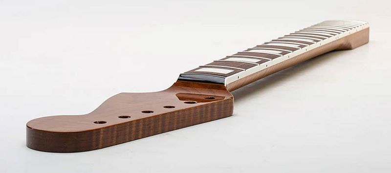 Allparts Select ltd Vintage Deluxe neck for Jazzmaster, AAA+ roasted flamed maple, bound w. block inlays, nitro finish