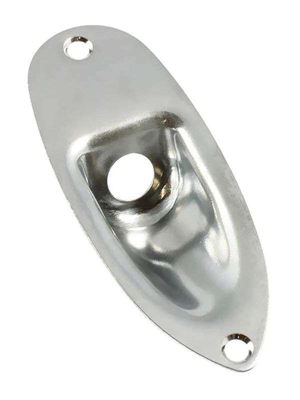 Allparts jackplate for Strat, with mounting screws, chrome