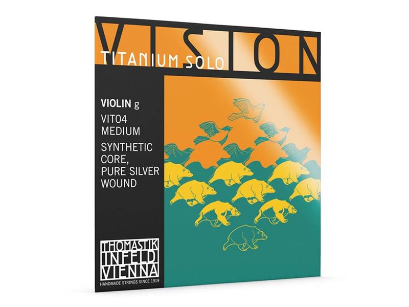 Thomastik VIT-04 Vision Titanium Solo violin string G-4 4/4, synthetic core, silver wound
