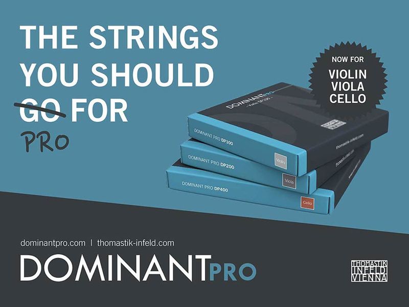 Thomastik THDP-100 Dominant Pro violin string set 4/4 medium, synthetic core