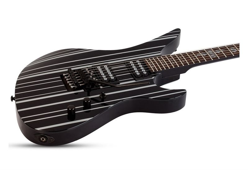 Schecter Synyster Standard Gloss Black with Silver Pin Stripes