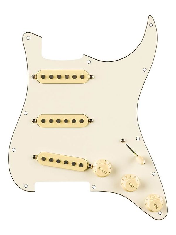 Fender Pre-wired Strat Pickguard Eric Johnson Signature SSS Parchment 11 skruehull