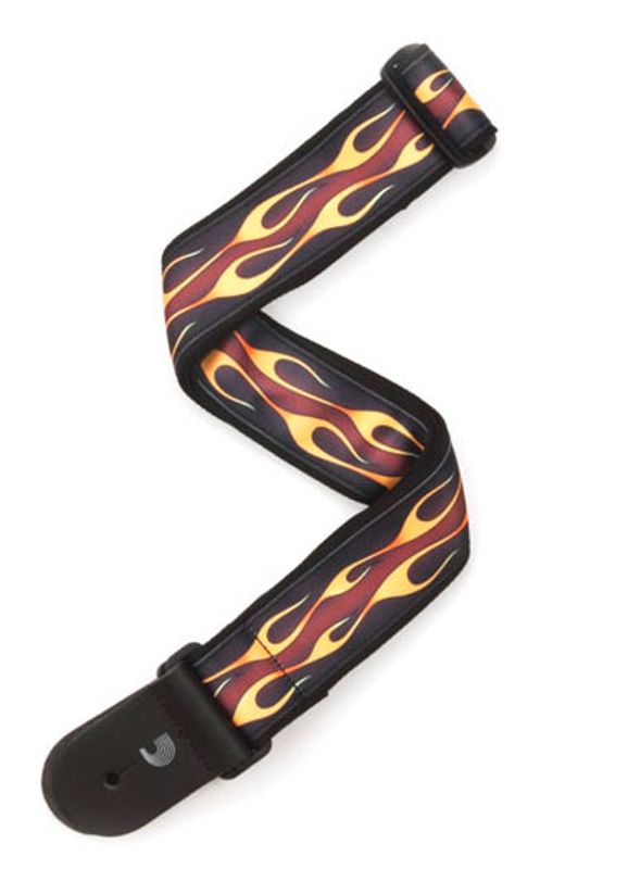 D'Addario 50F09 Axelband Dark Side 50 mm Woven-Hot Rod Flame Red