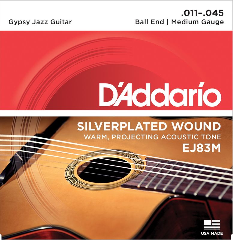 Daddario EJ83M Gypsy Jazz Guitarstrenger Ball End Medium Gauge 011-045