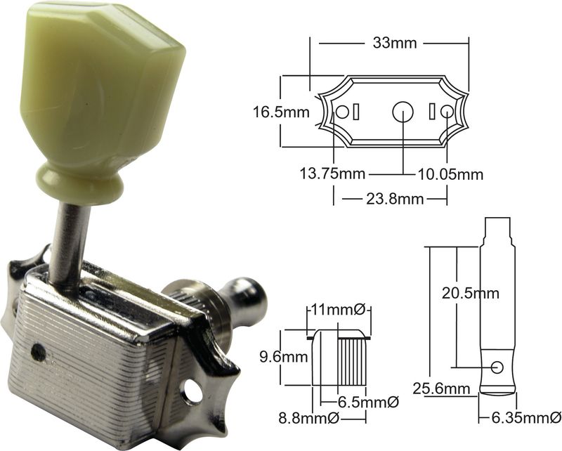 Gotoh SD90-SL 3V3H Stemmeskruer Nikkel